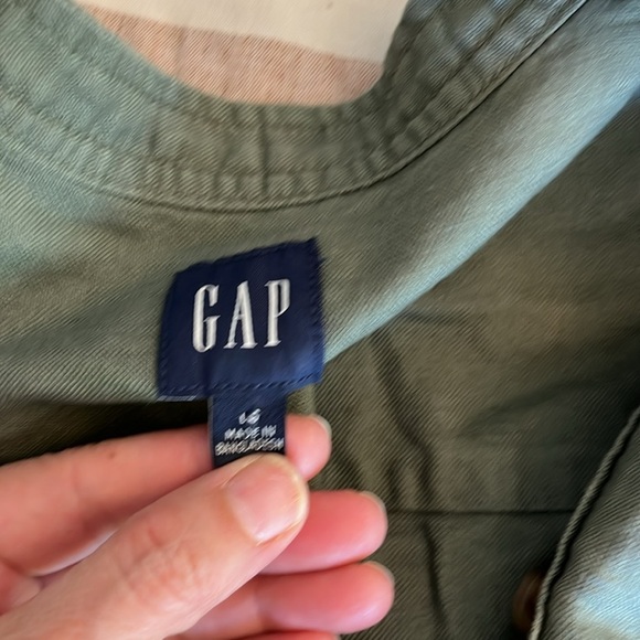 Gap Linen Cotton Romper Size Large Color Mesculen green - Picture 5 of 11